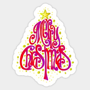 Merry Christmas Tree Sticker